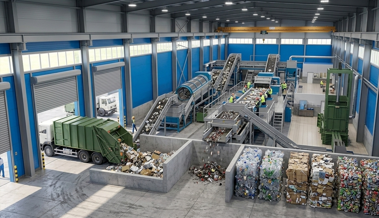 Проект и реконструкция мусоросортировочного завода мощностью 422 400 т/год